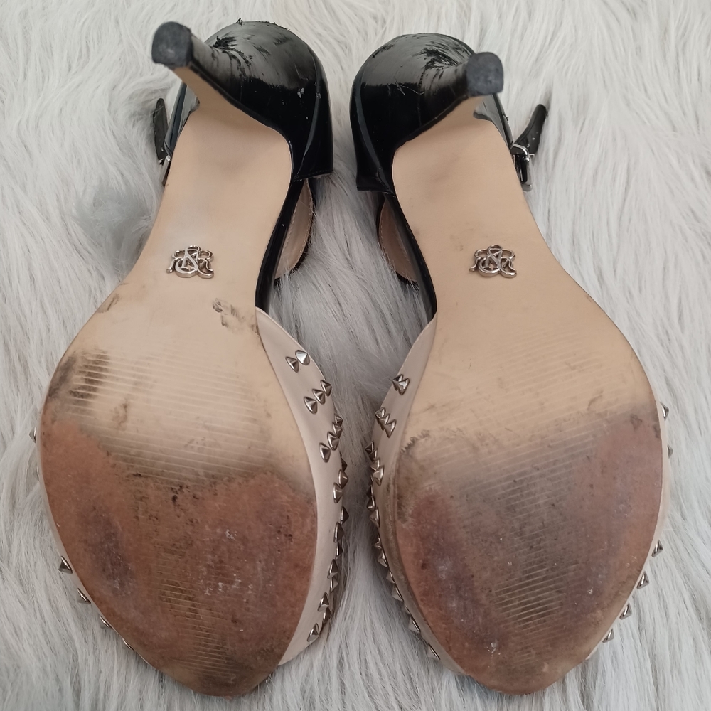 Rock & Republic Black & Tan Stud High Heel Shoes Size 9.5 - Picture 9 of 10